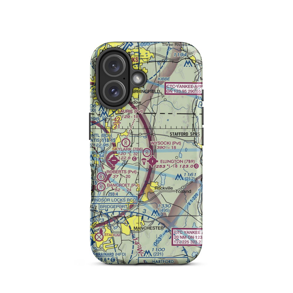 Wysocki Field (CT15) VFR Sectional  Tough iPhone Case iPhone 16 model shown