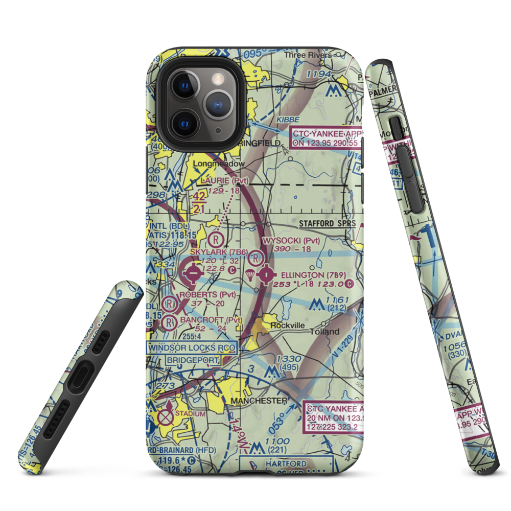 Wysocki Field (CT15) VFR Sectional  Tough iPhone Case iPhone 11 Pro Max model shown
