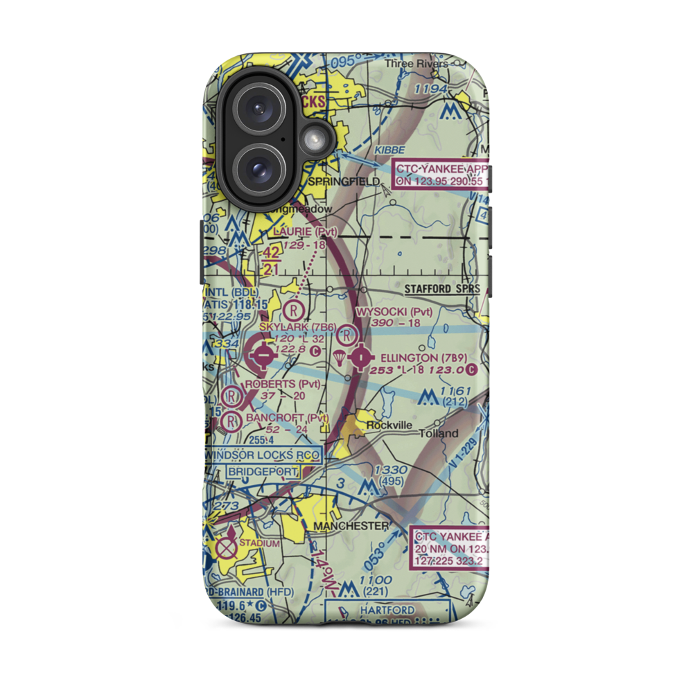 Wysocki Field (CT15) VFR Sectional  Tough iPhone Case iPhone 16 Plus model shown