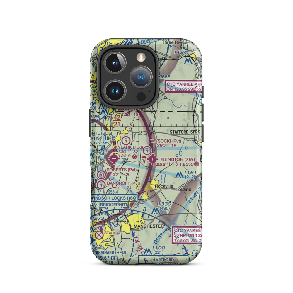 Wysocki Field (CT15) VFR Sectional  Tough iPhone Case iPhone 16 Pro model shown