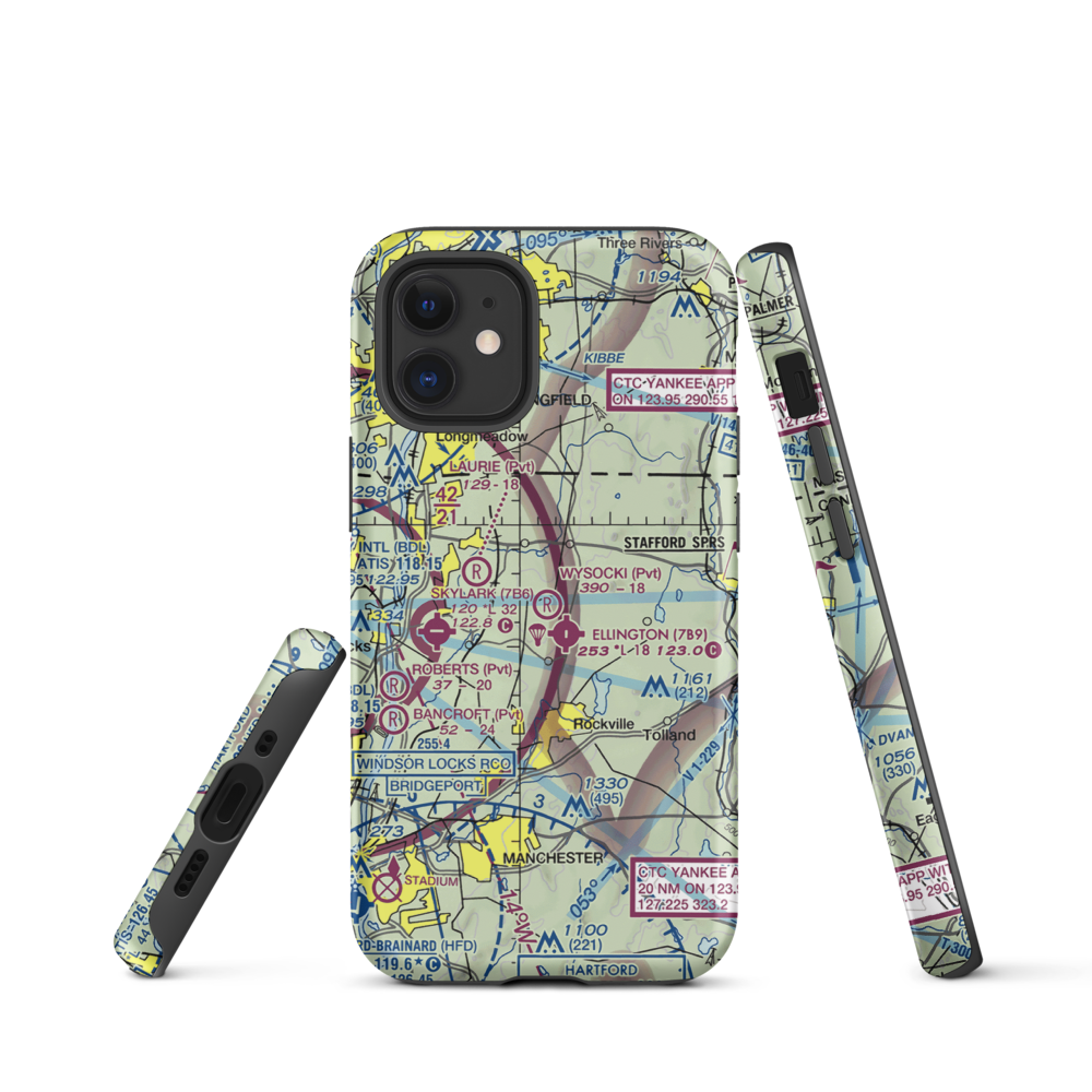 Wysocki Field (CT15) VFR Sectional  Tough iPhone Case iPhone 12 mini model shown