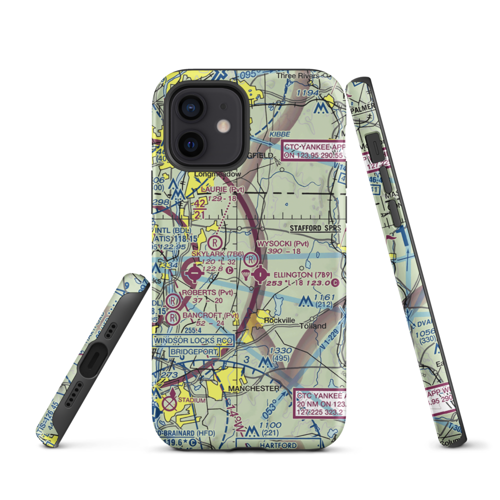Wysocki Field (CT15) VFR Sectional  Tough iPhone Case iPhone 12 model shown