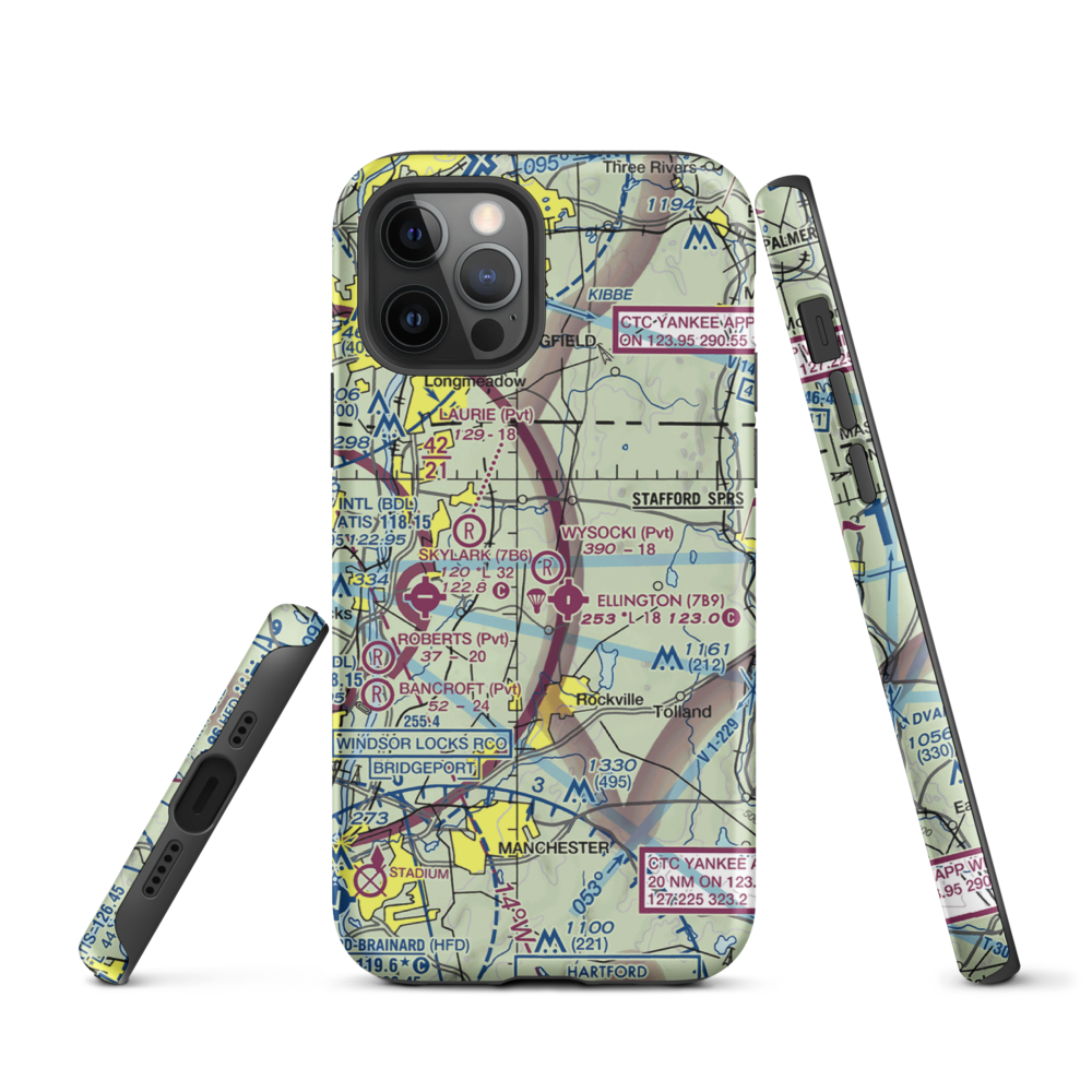 Wysocki Field (CT15) VFR Sectional  Tough iPhone Case iPhone 12 Pro model shown
