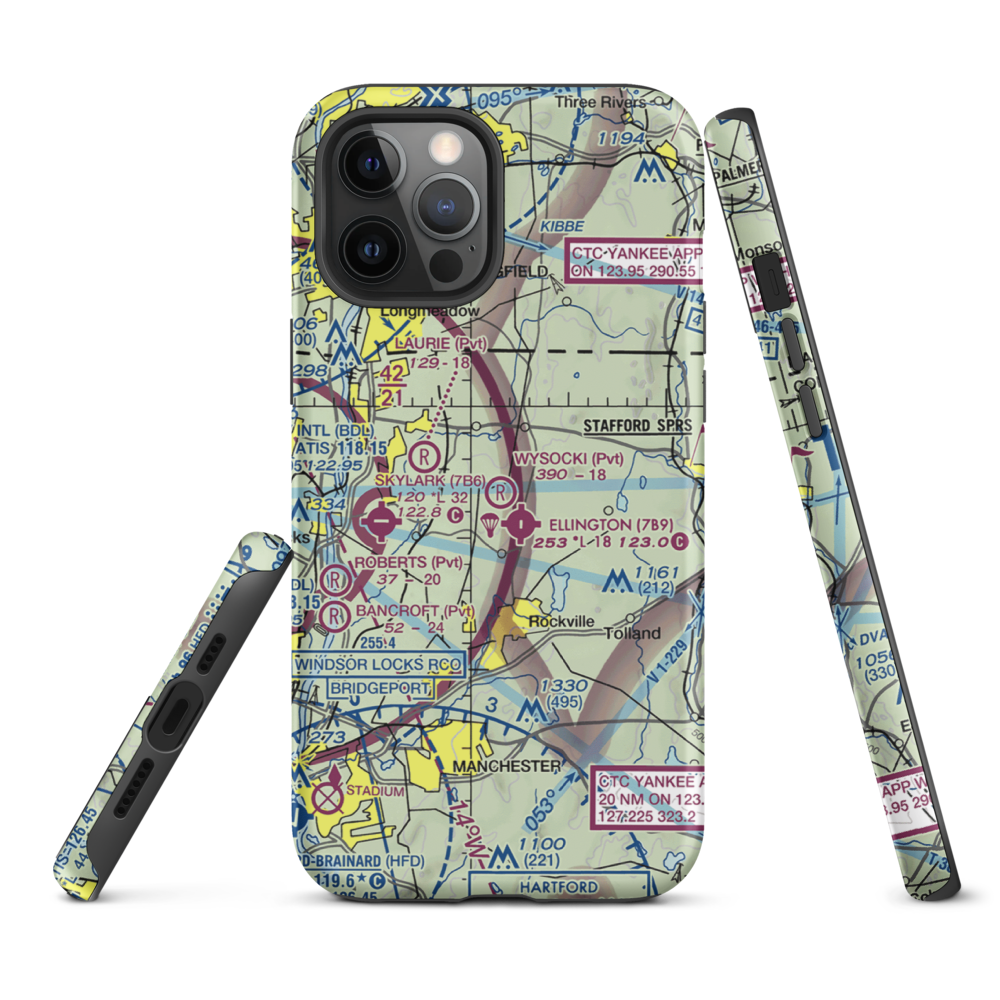 Wysocki Field (CT15) VFR Sectional  Tough iPhone Case iPhone 12 Pro Max model shown