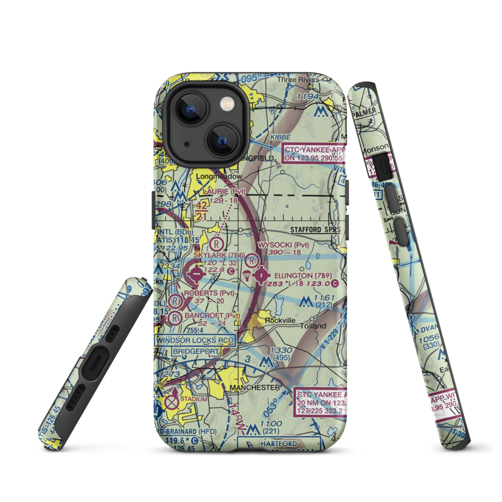 Wysocki Field (CT15) VFR Sectional  Tough iPhone Case iPhone 13 model shown