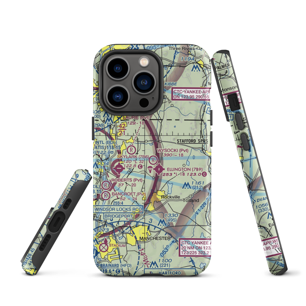 Wysocki Field (CT15) VFR Sectional  Tough iPhone Case iPhone 13 Pro model shown