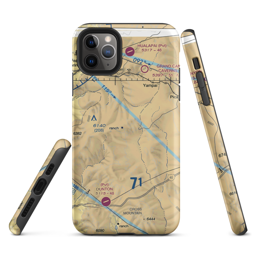 X-1 Ranch Upper Headquarters Airport (52AZ) VFR Sectional  Tough iPhone Case iPhone 11 Pro Max model shown