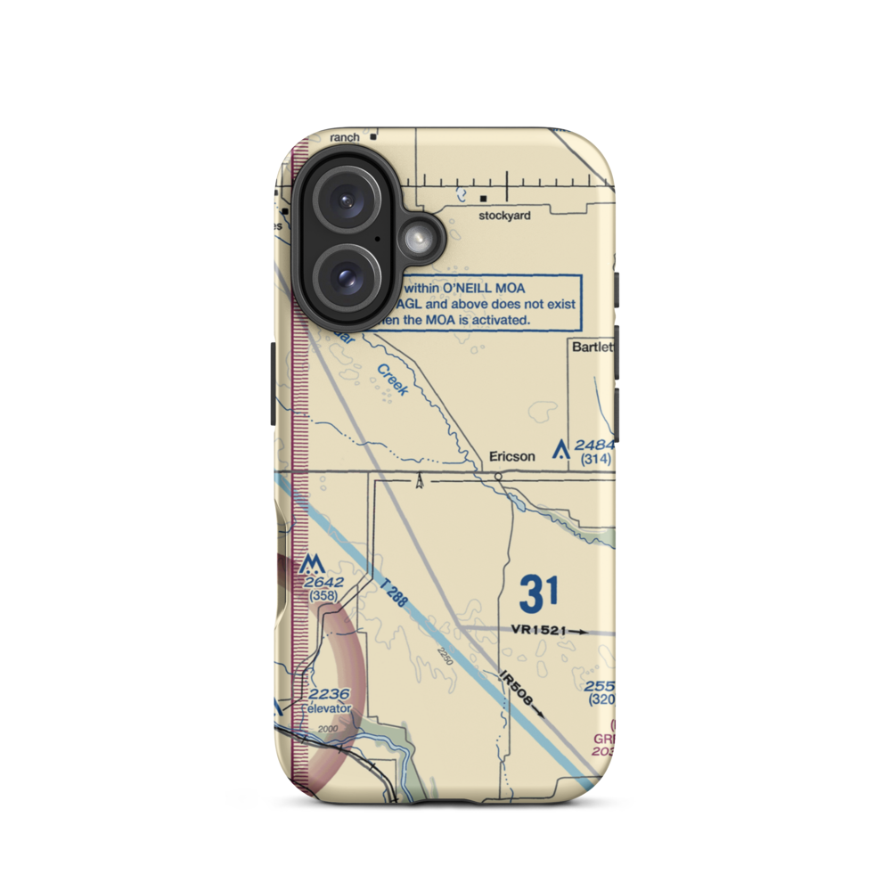 X1 Ranch Airport (8NE5) VFR Sectional  Tough iPhone Case iPhone 16 model shown