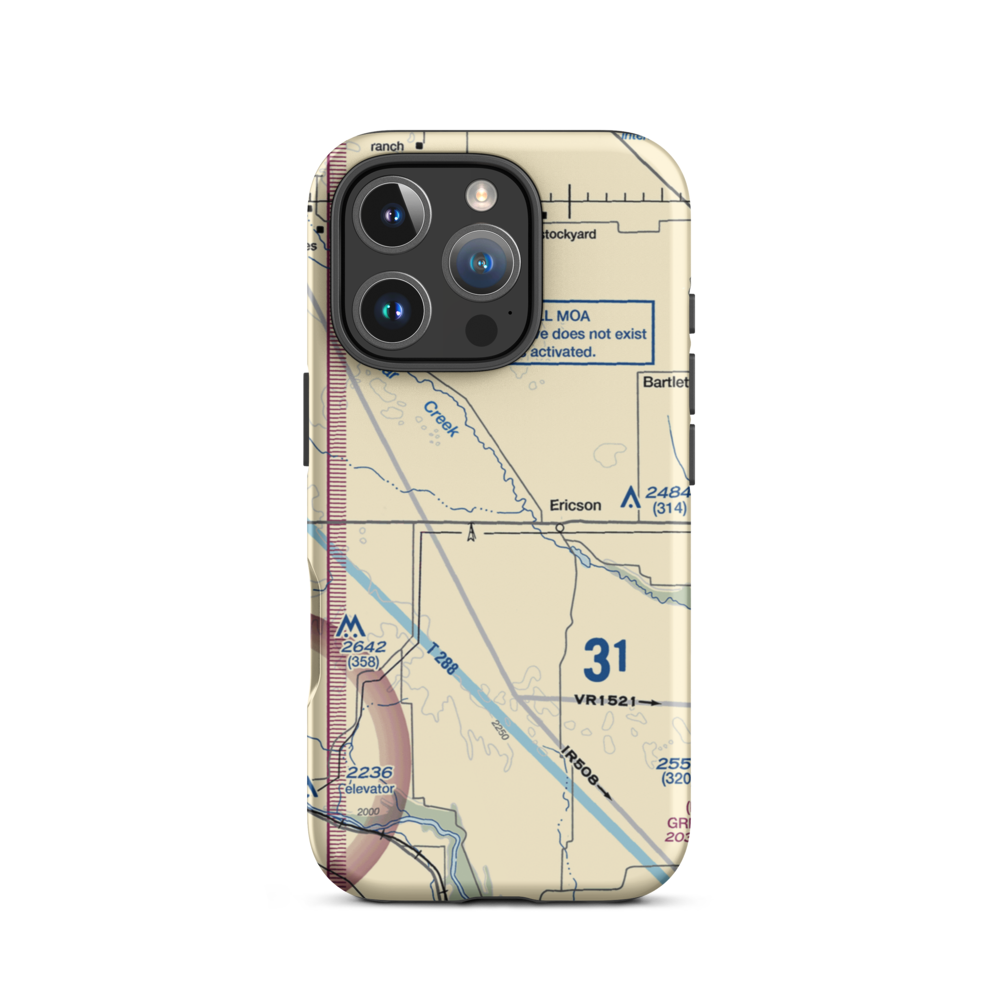 X1 Ranch Airport (8NE5) VFR Sectional  Tough iPhone Case iPhone 16 Pro model shown