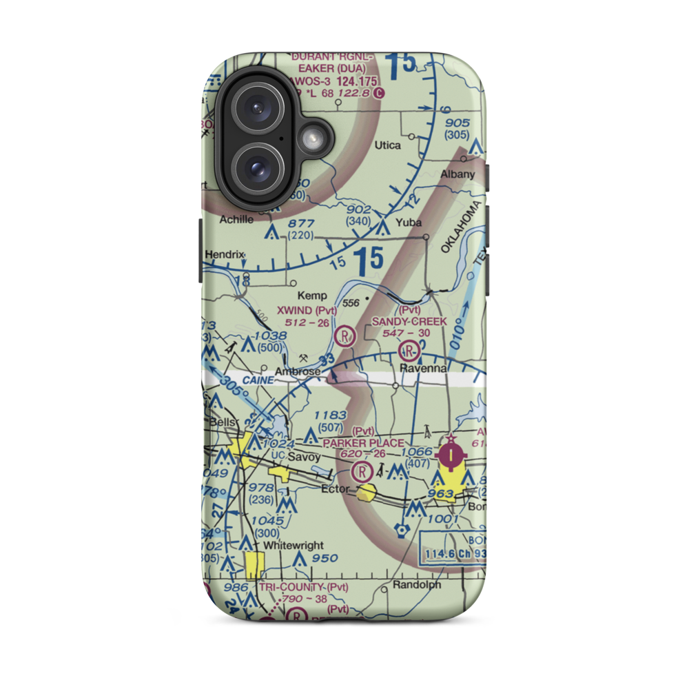 XWind Farm Airport (09TA) VFR Sectional  Tough iPhone Case iPhone 16 Plus model shown