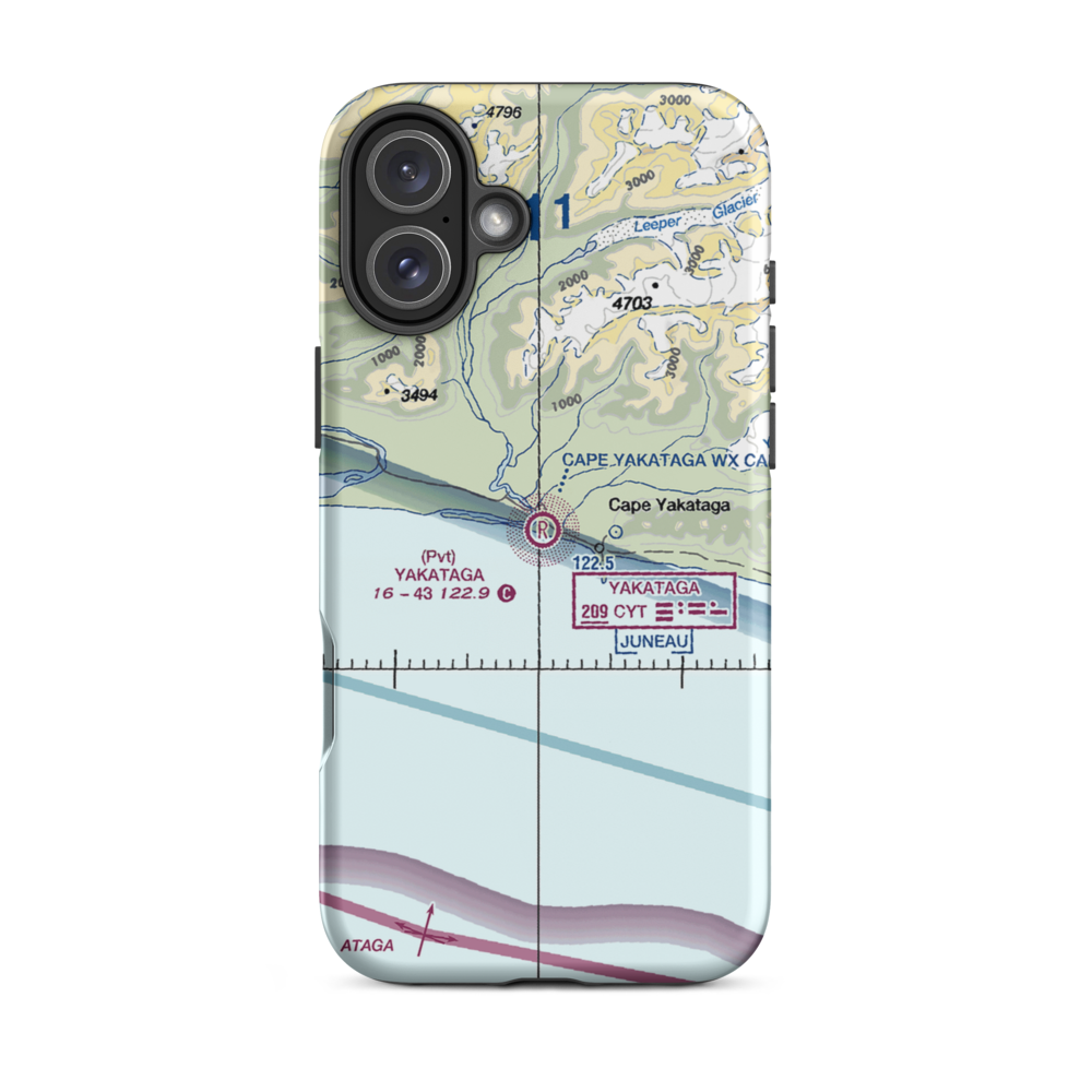 Yakataga Airport (CYT) VFR Sectional  Tough iPhone Case iPhone 16 Plus model shown