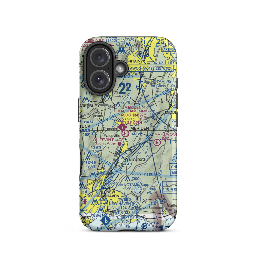 Yalesville Heliport (4C3) VFR Sectional  Tough iPhone Case iPhone 16 model shown