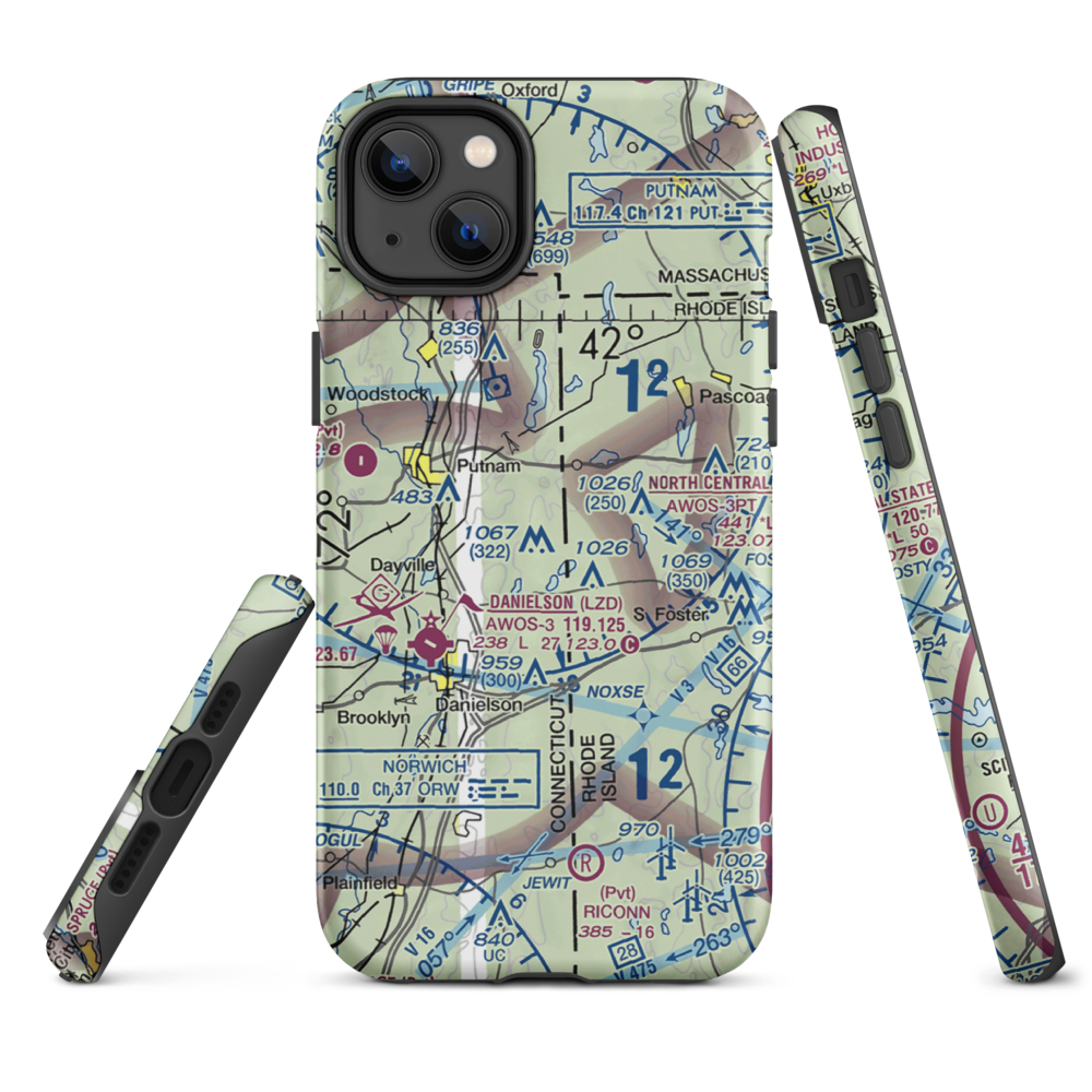 Yankee Airstrip (CT13) VFR Sectional  Tough iPhone Case iPhone 14 Plus model shown