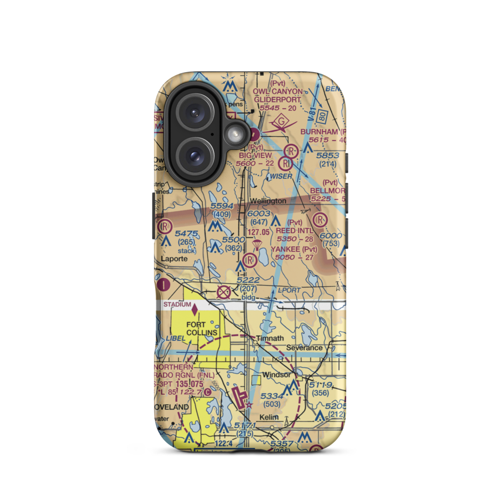 Yankee Field (CO53) VFR Sectional  Tough iPhone Case iPhone 16 model shown