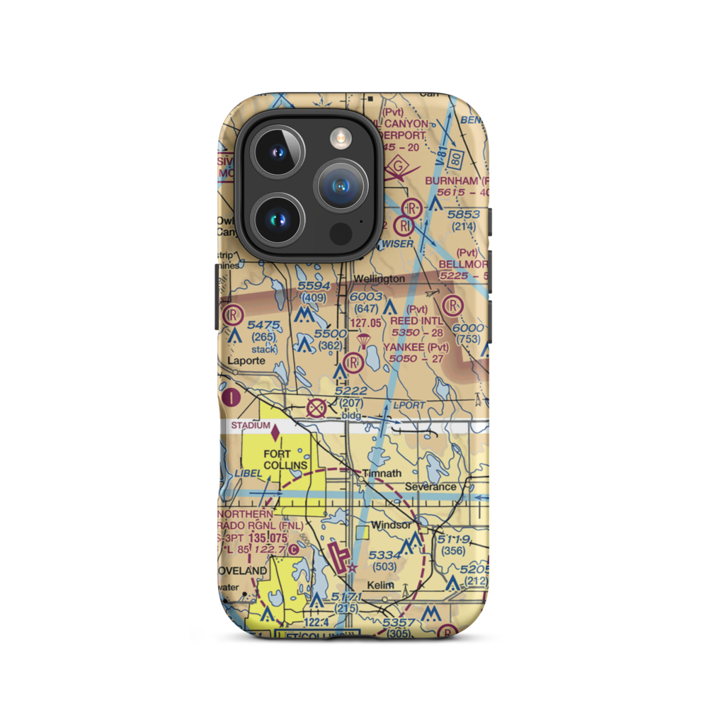 Yankee Field (CO53) VFR Sectional  Tough iPhone Case iPhone 16 Pro model shown