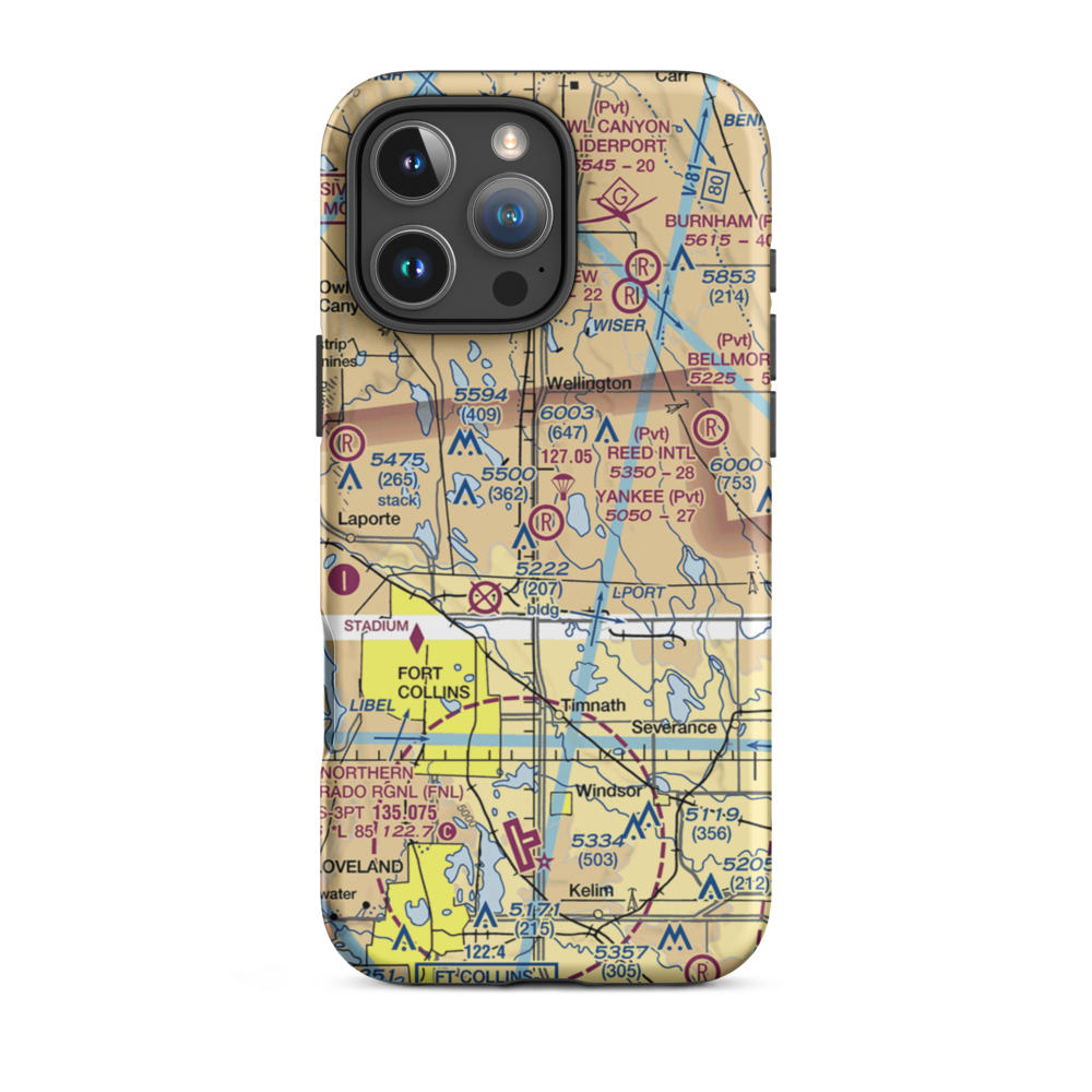 Yankee Field (CO53) VFR Sectional  Tough iPhone Case iPhone 16 Pro Max model shown