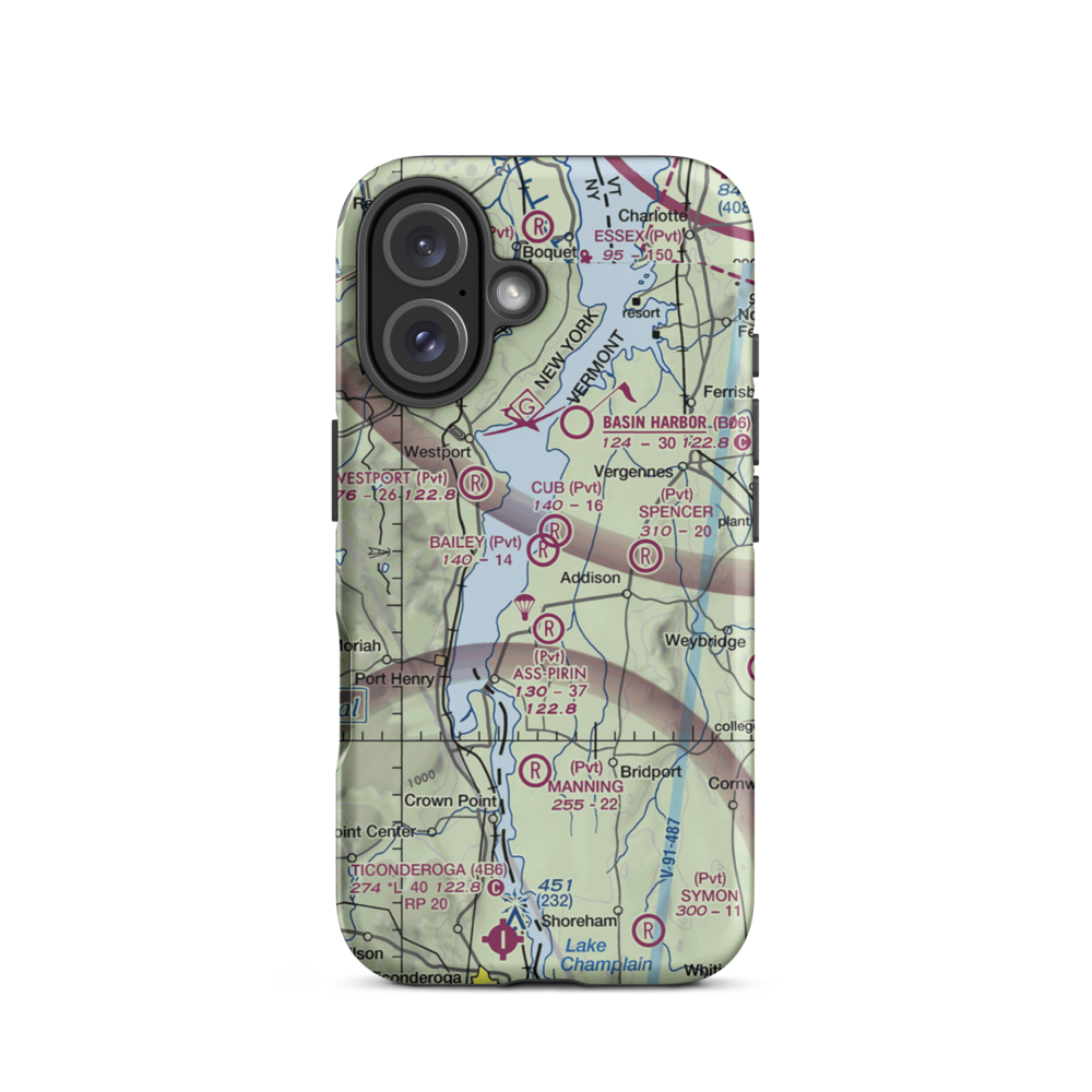 Yankee Kingdom Airport (VT33) VFR Sectional  Tough iPhone Case iPhone 16 model shown