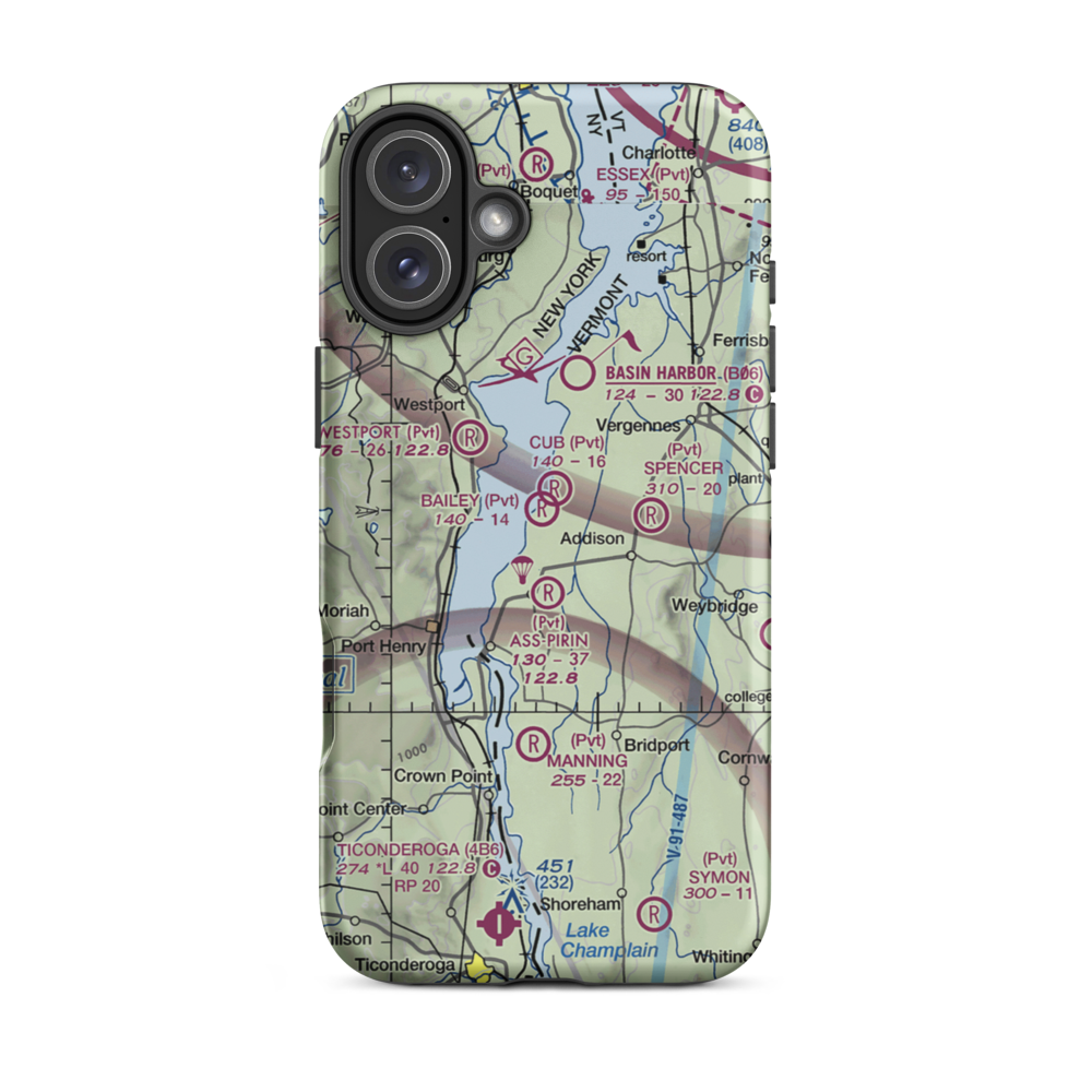 Yankee Kingdom Airport (VT33) VFR Sectional  Tough iPhone Case iPhone 16 Plus model shown