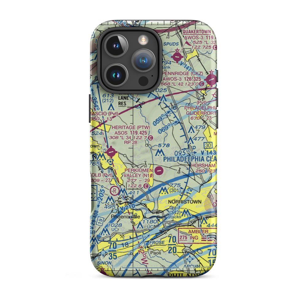 Yarrow Airport (28PA) VFR Sectional  Tough iPhone Case iPhone 16 Pro Max model shown