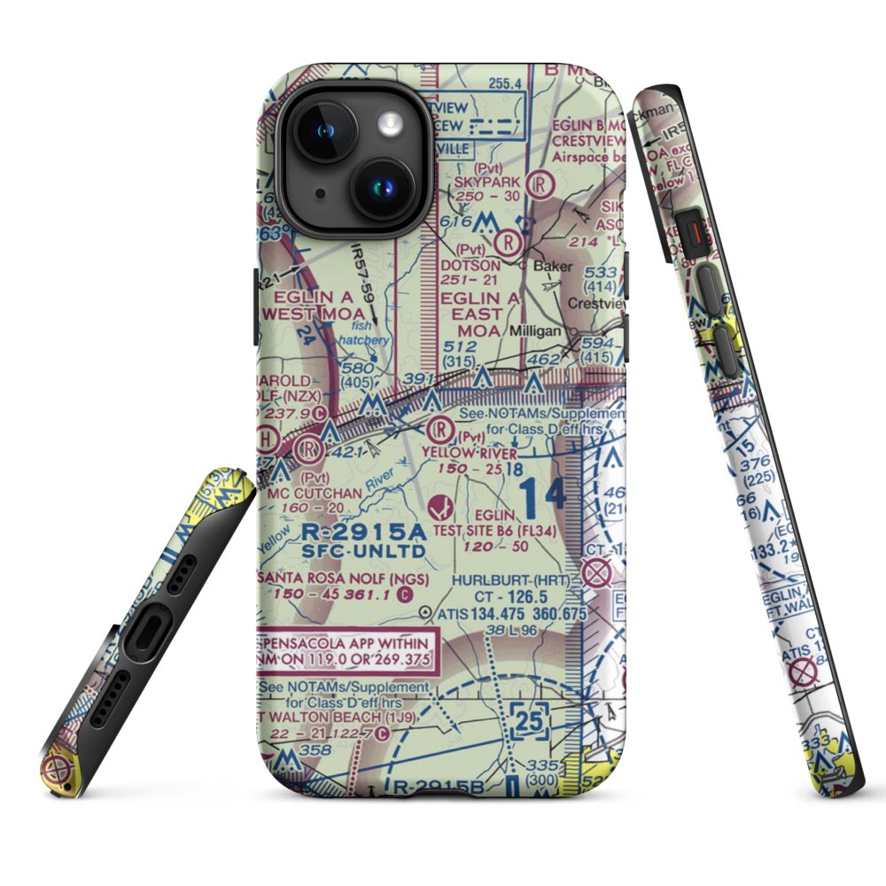 Yellow River Airstrip (FD93) VFR Sectional  Tough iPhone Case iPhone 15 Plus model shown
