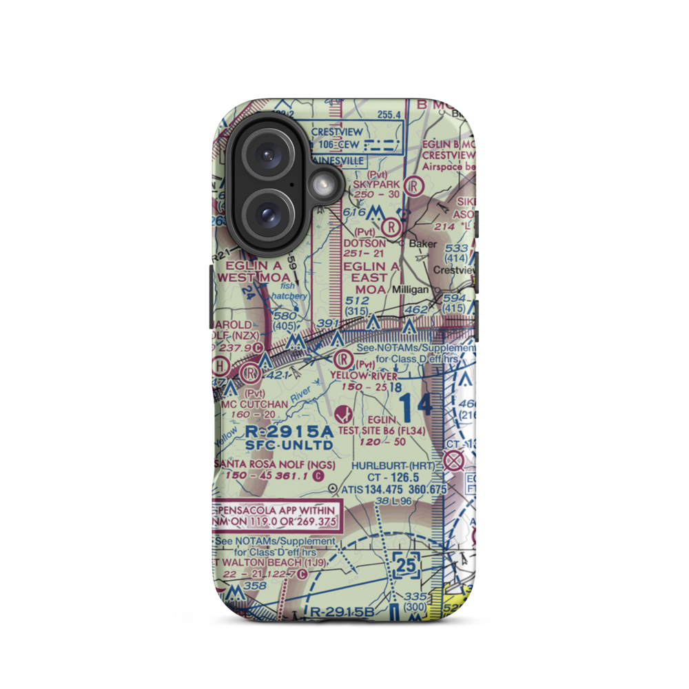 Yellow River Airstrip (FD93) VFR Sectional  Tough iPhone Case iPhone 16 model shown