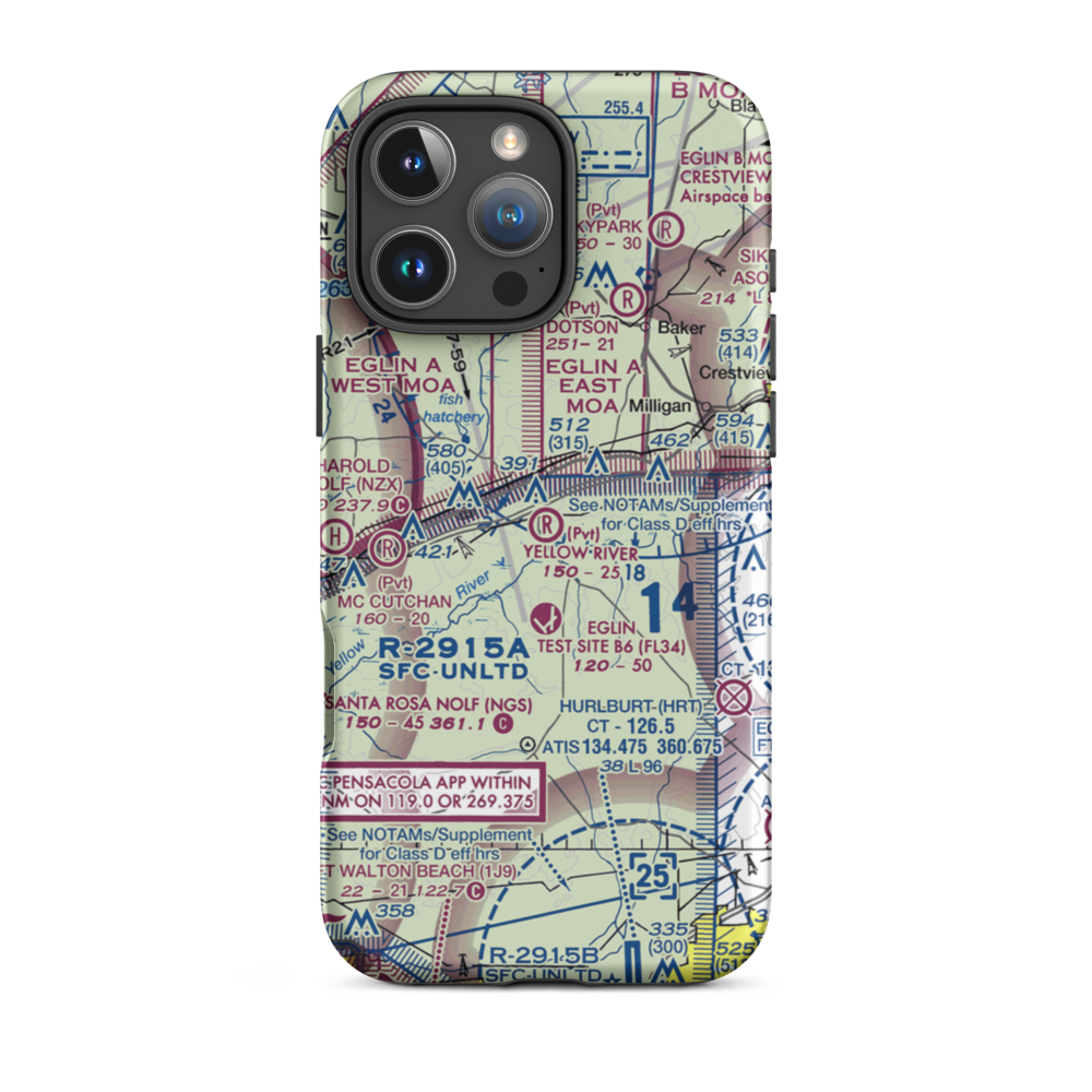 Yellow River Airstrip (FD93) VFR Sectional  Tough iPhone Case iPhone 16 Pro Max model shown