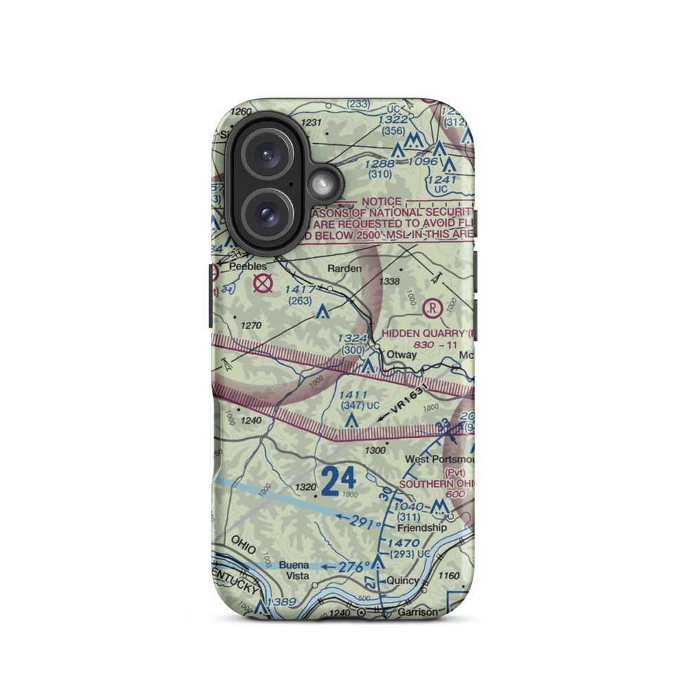 Yellowbird Farm Airport (OI29) VFR Sectional  Tough iPhone Case iPhone 16 model shown