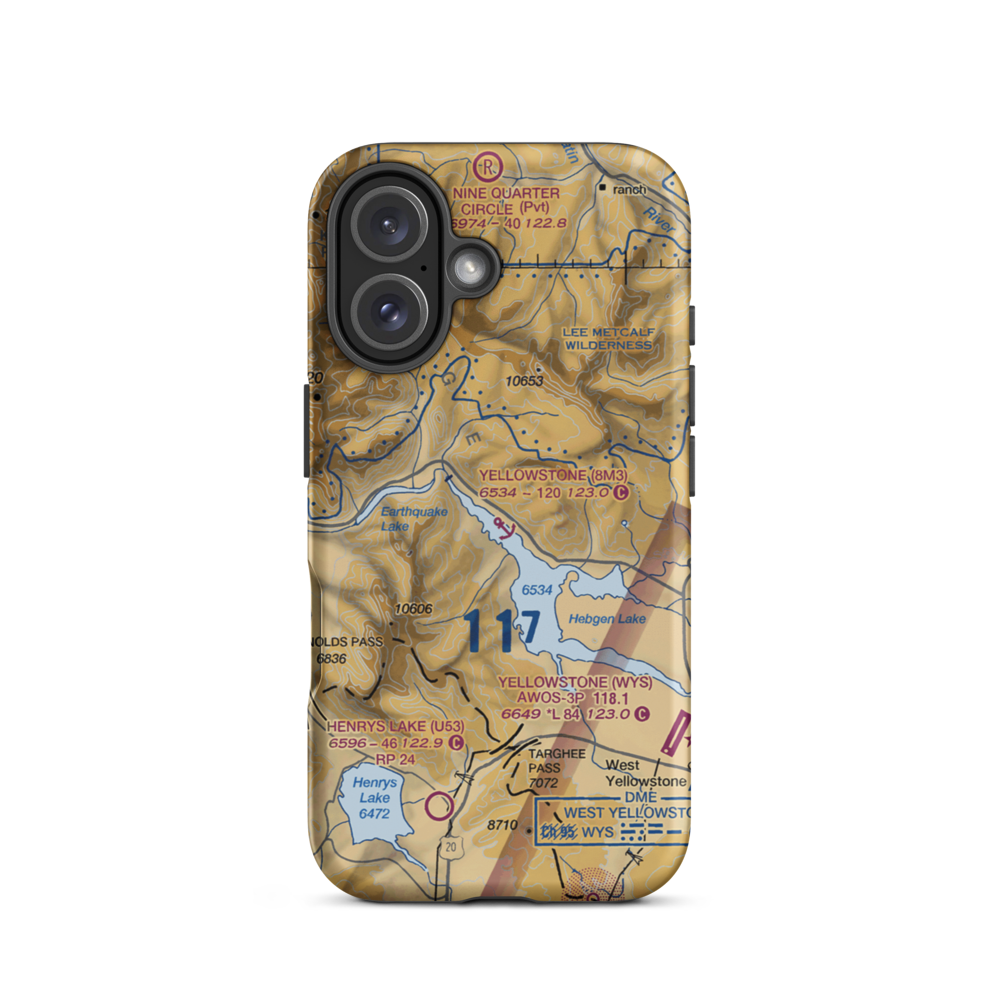 Yellowstone Seaplane Base (8M3) VFR Sectional  Tough iPhone Case iPhone 16 model shown