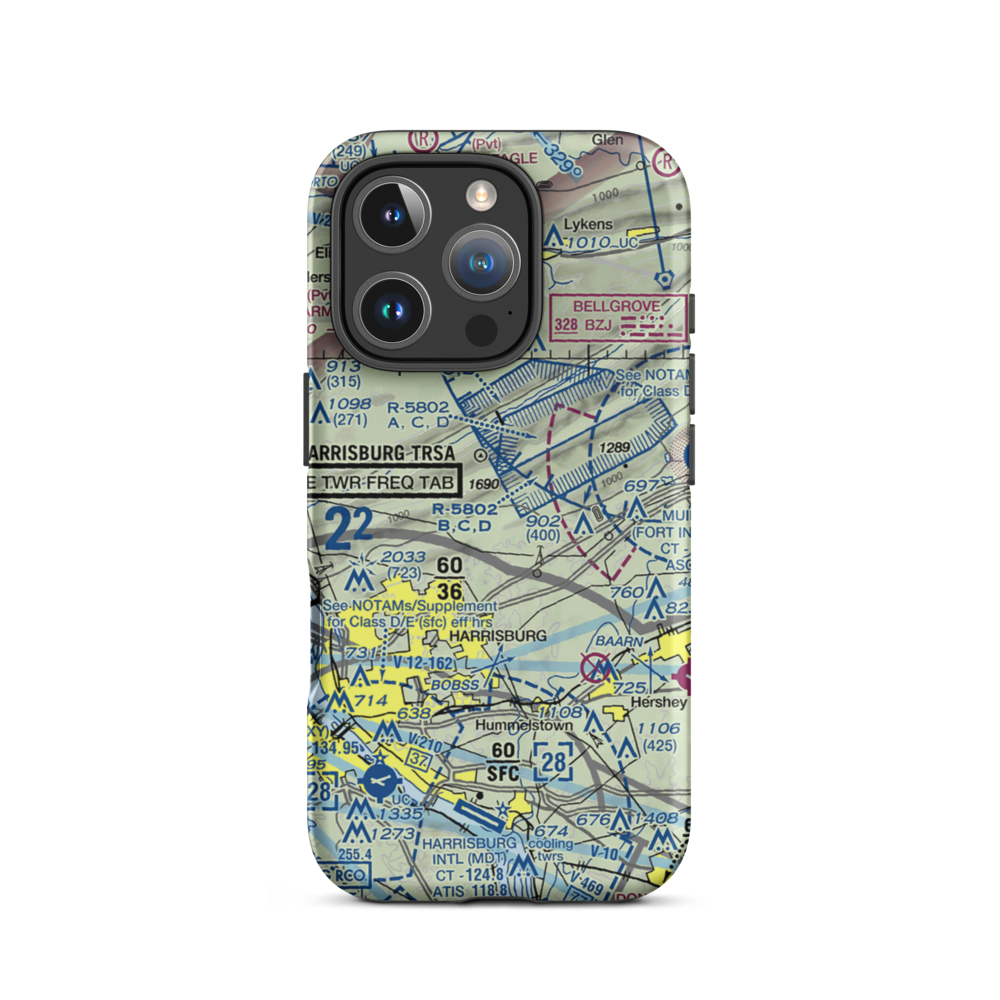 Yingst Airport (3PS8) VFR Sectional  Tough iPhone Case iPhone 16 Pro model shown