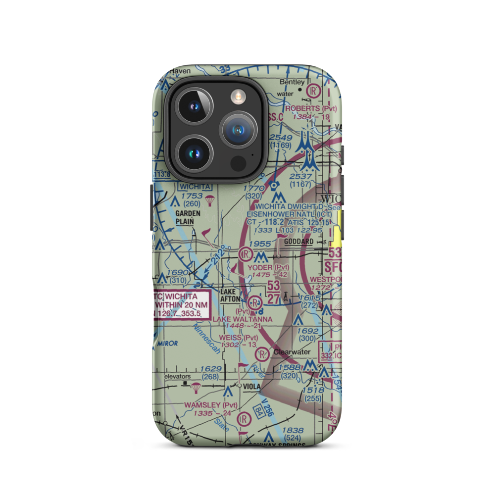 Yoder Airpark (SN61) VFR Sectional  Tough iPhone Case iPhone 16 Pro model shown
