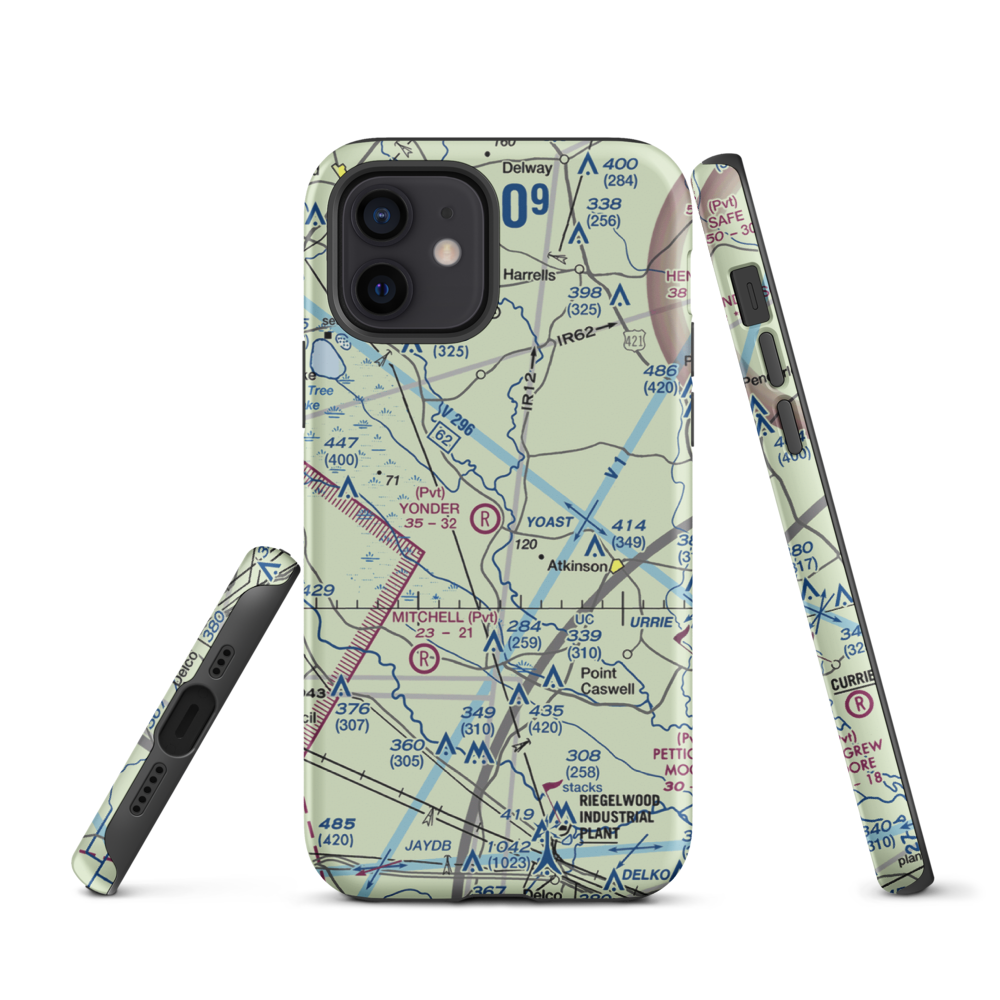 Yonder Airport (NC65) VFR Sectional  Tough iPhone Case iPhone 12 model shown