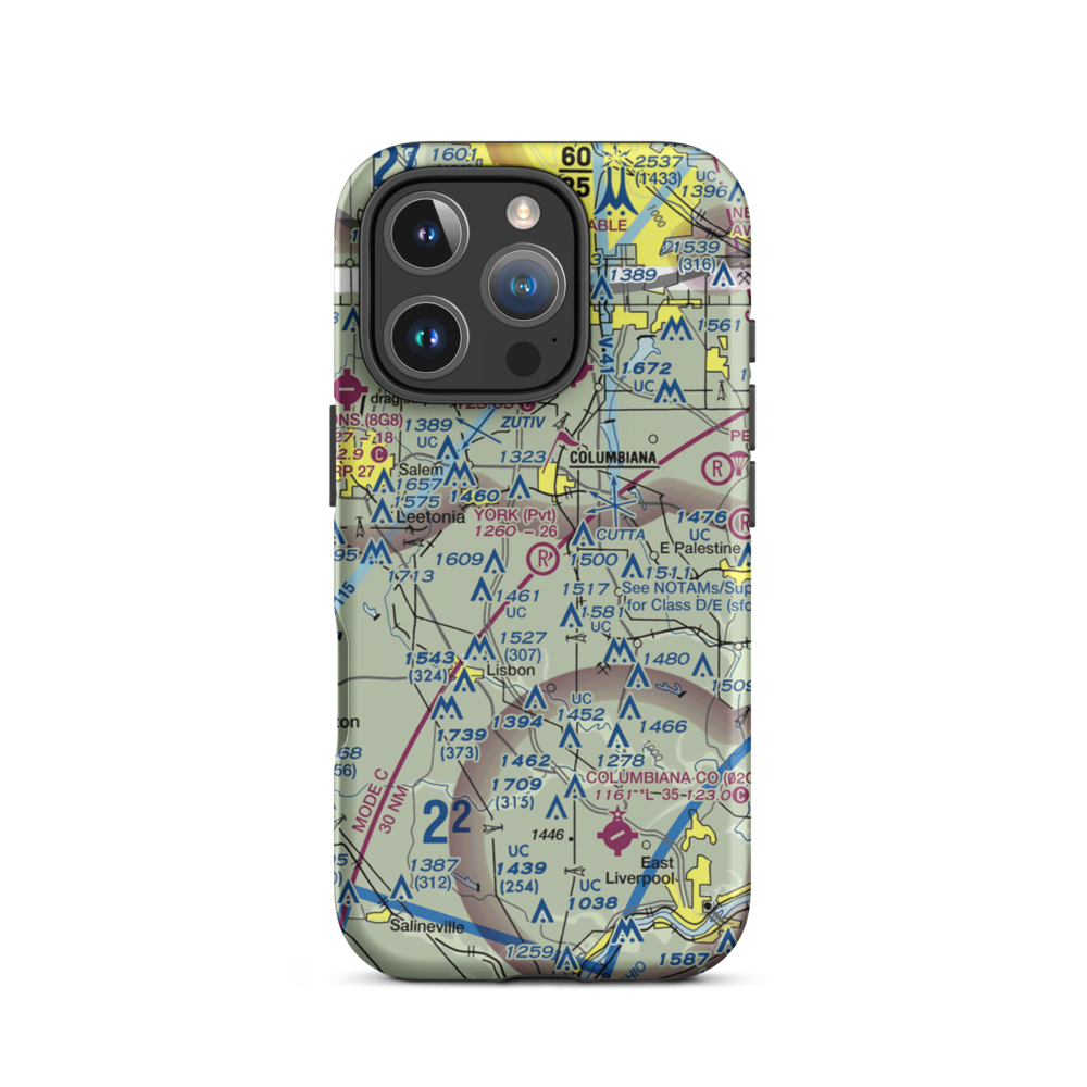 York Aerodrome (8OH4) VFR Sectional  Tough iPhone Case iPhone 16 Pro model shown