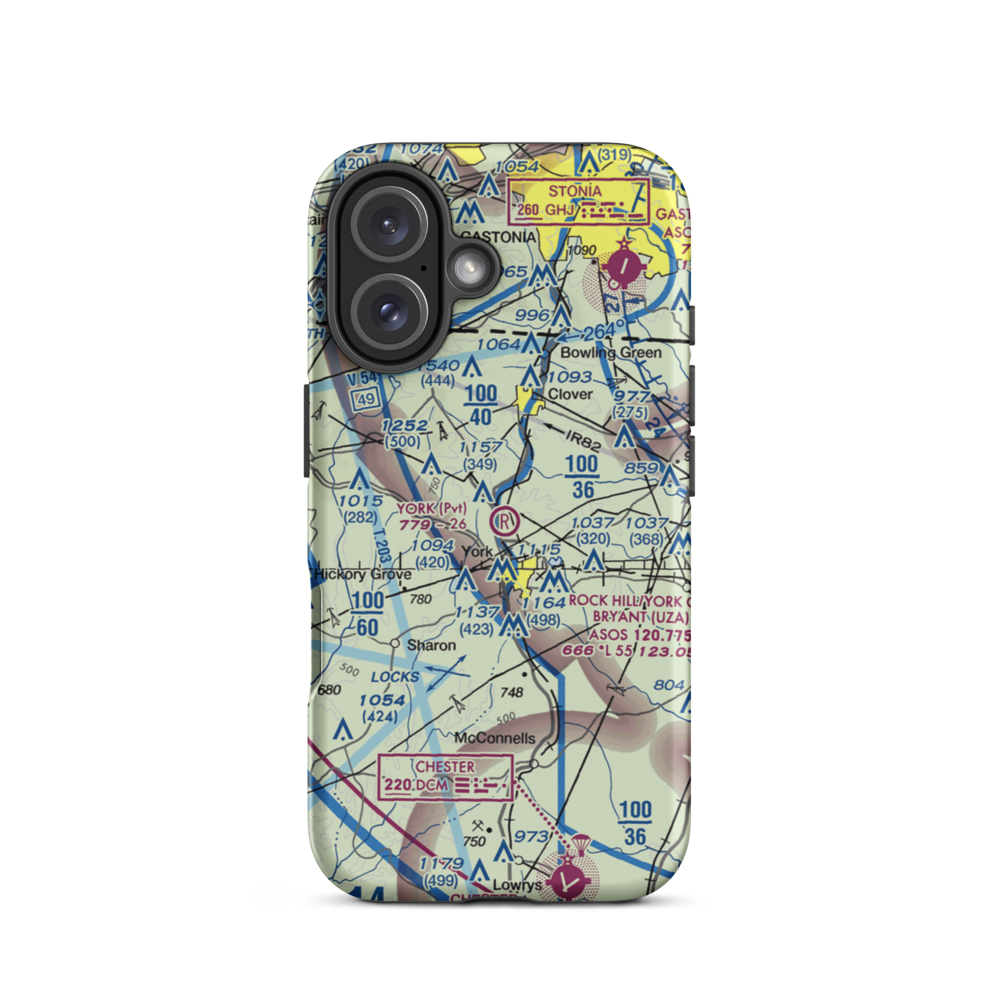 York Airport (01SC) VFR Sectional  Tough iPhone Case iPhone 16 model shown