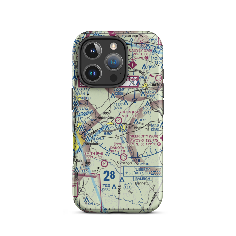 Yorks Field (NC13) VFR Sectional  Tough iPhone Case iPhone 16 Pro model shown