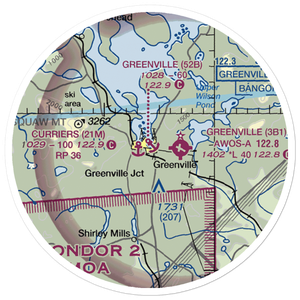 Greenville Seaplane Base (52B) VFR Sectional Sticker (20 mile)