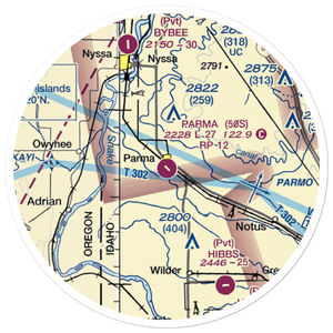 Parma Airport (50S) VFR Sectional Sticker (20 mile)
