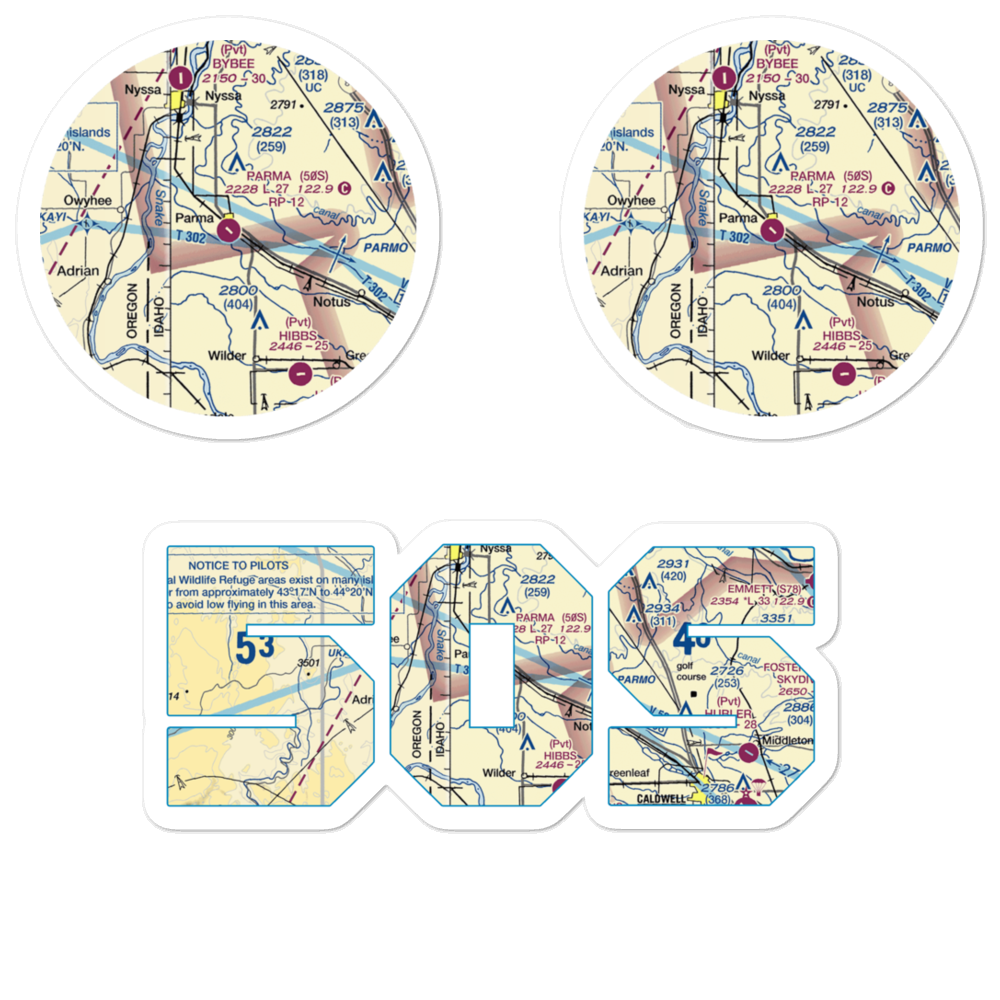 Parma Airport (50S) VFR Sectional Sticker Pack 