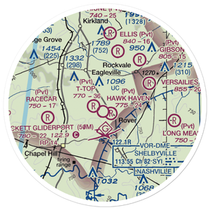 Puckett Gliderport (50M) VFR Sectional Sticker (20 mile)