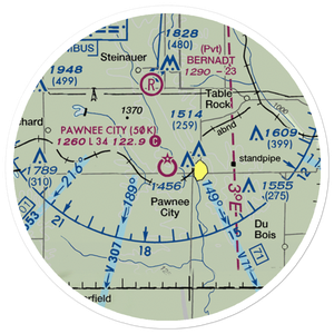 Pawnee City Municipal Airport (50K) VFR Sectional Sticker (20 mile)