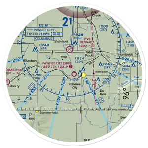 Pawnee City Municipal Airport (50K) VFR Sectional Sticker (30 mile)
