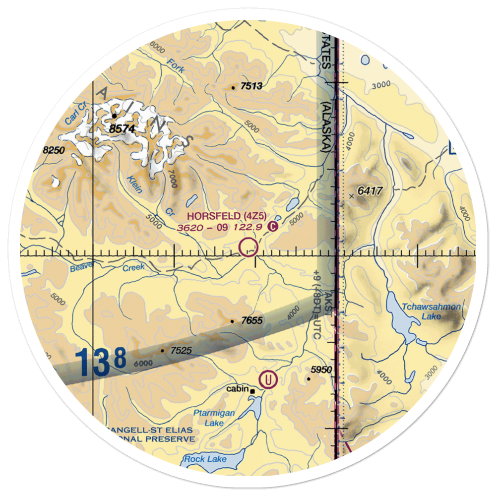 Horsfeld Airport (4Z5) VFR Sectional Sticker (30 mile) 