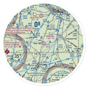 Pink Hill Airport (4W9) VFR Sectional Sticker (30 mile)