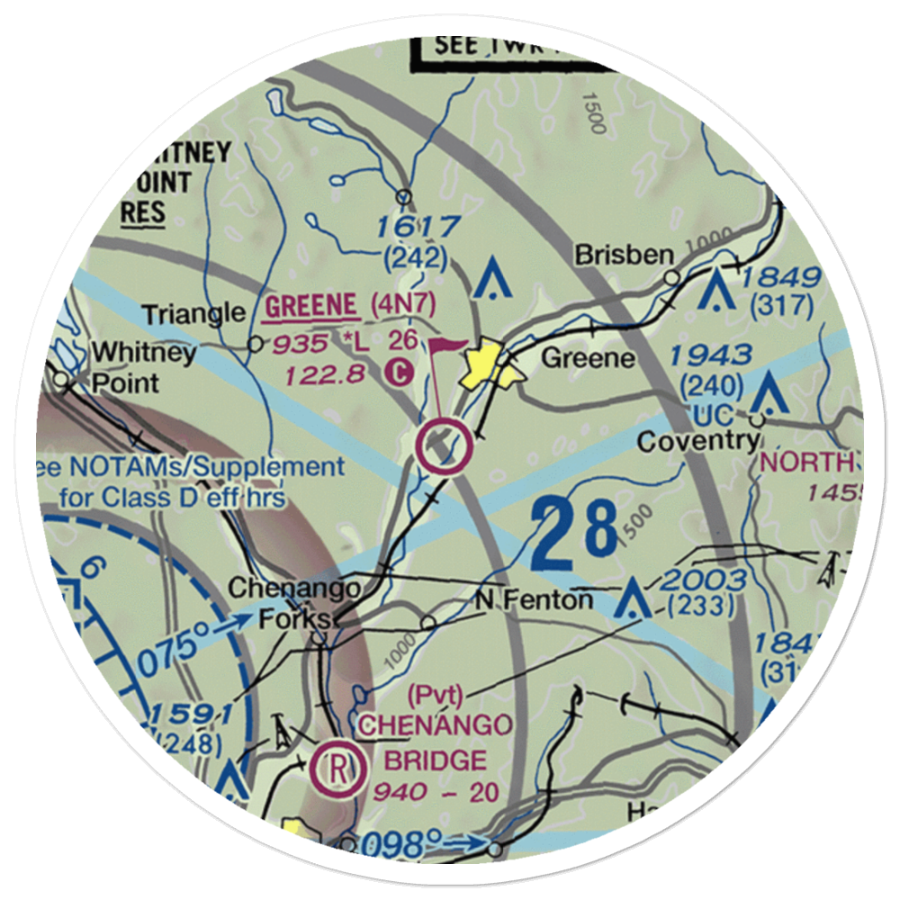 Greene Airport (4N7) VFR Sectional Sticker (20 mile) 