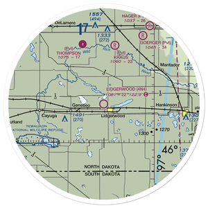 Lidgerwood Municipal Airport (4N4) VFR Sectional Sticker (30 mile)