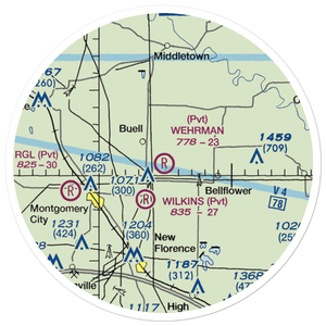 Montgomery-Wehrman Airport (4MO) VFR Sectional Sticker (20 mile)