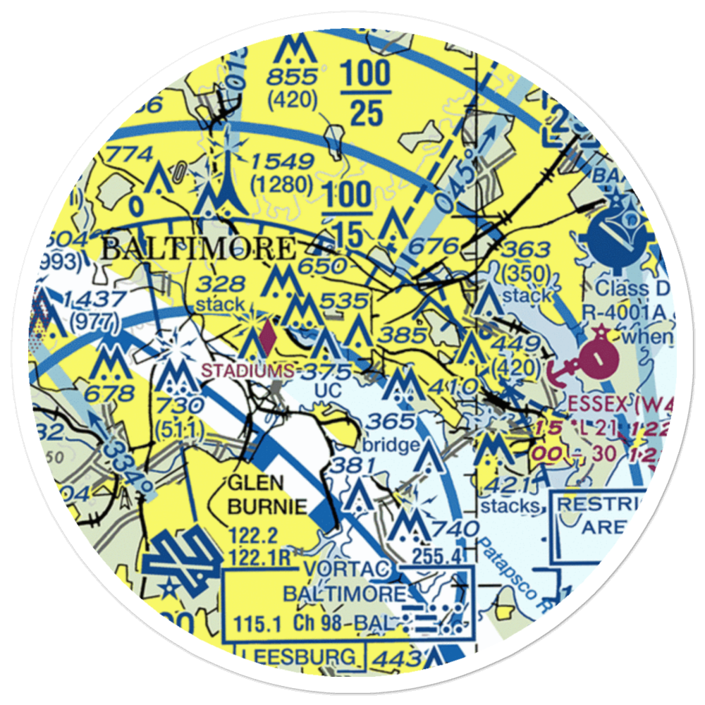 Pier 7 Heliport (4MD) VFR Sectional Sticker (20 mile) 
