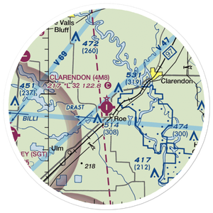 Clarendon Municipal Airport (4M8) VFR Sectional Sticker (20 mile)