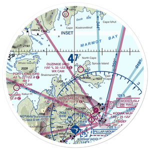 Ouzinkie Airport (4K5) VFR Sectional Sticker (30 mile)