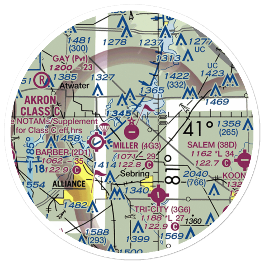 Miller Airport (4G3) VFR Sectional Sticker (20 mile) 