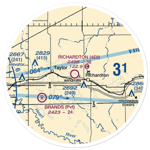 Richardton Airport (4E8) VFR Sectional Sticker (20 mile)